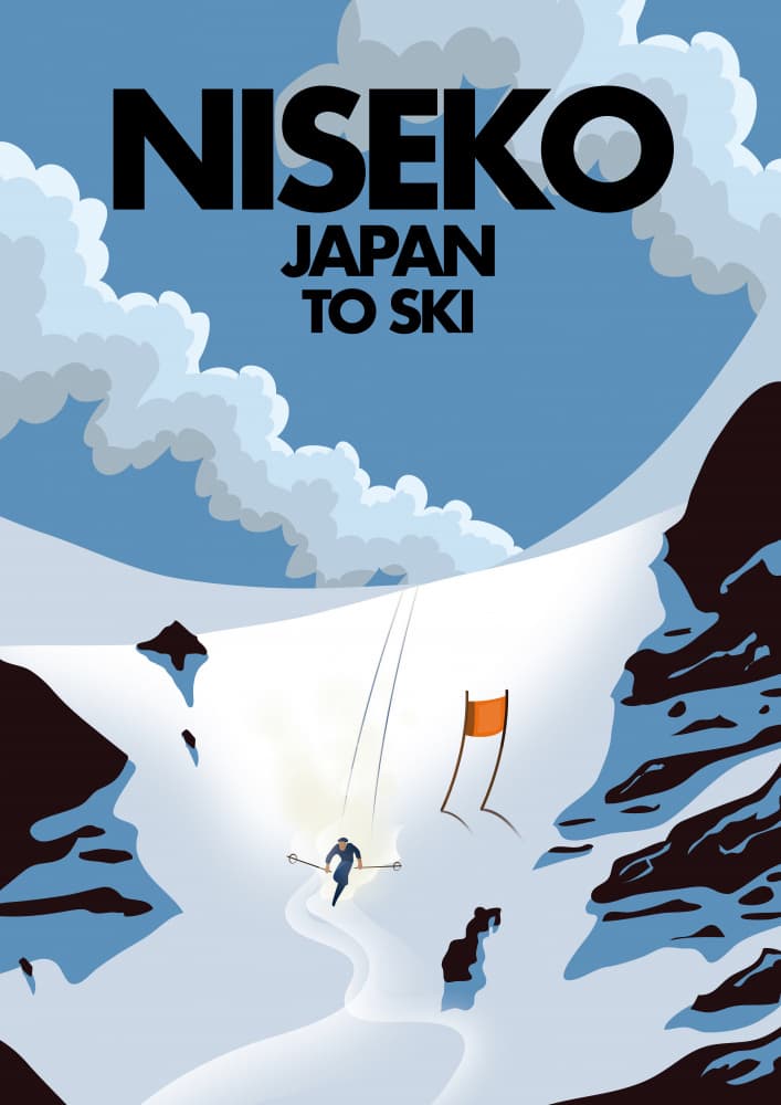 Niseko Japan Skiing by Nicholas — canvas wall art