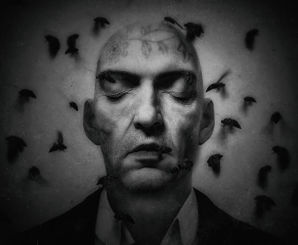 Surreal Man and Birds by Holger Droste — canvas wall art