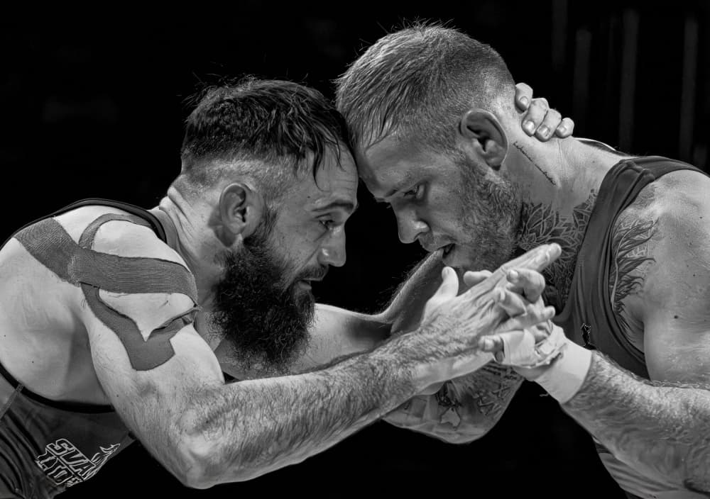 Intense Wrestling Match by Stephan Rückert — canvas wall art