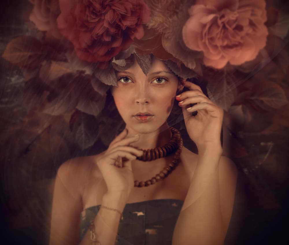 Ethereal Floral Portrait by Svetlana Melik-Nubarova — canvas wall art