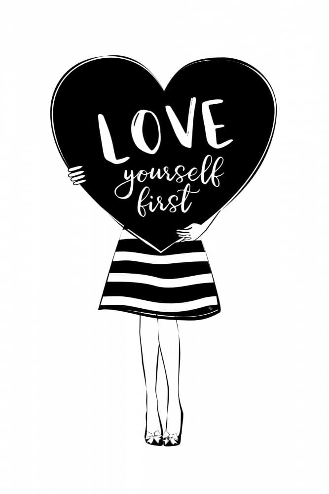 Love Yourself First Heart by Martina — canvas wall art