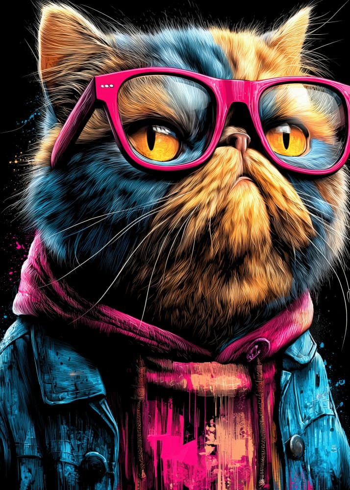 Street Style Cat by Justyna Jaszke — canvas wall art