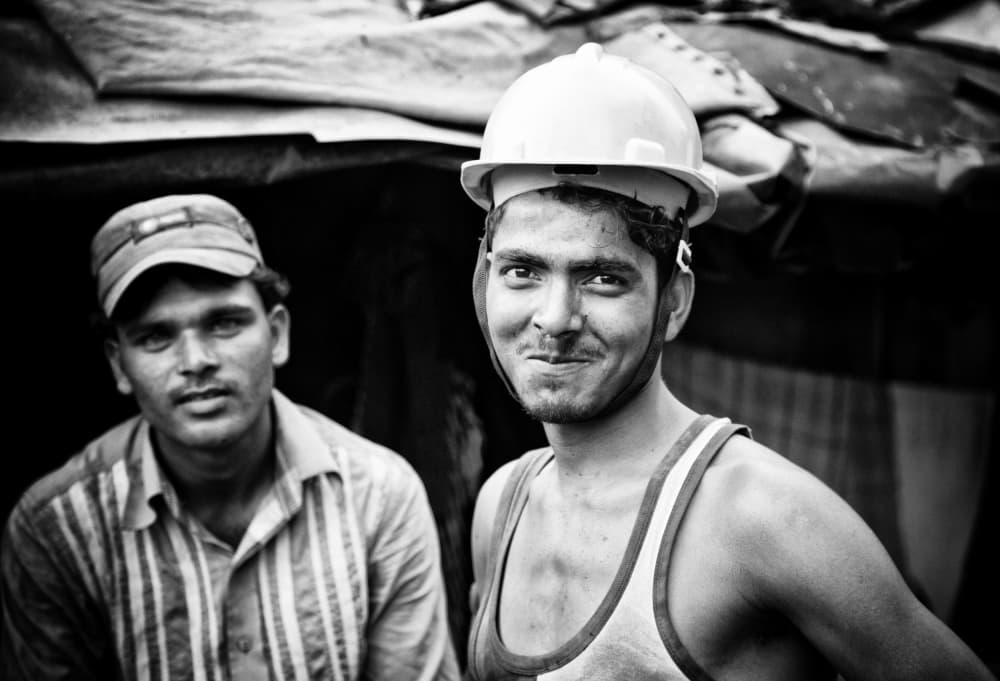 Smiling Hard Hat Worker by Barbara Orienti — canvas wall art