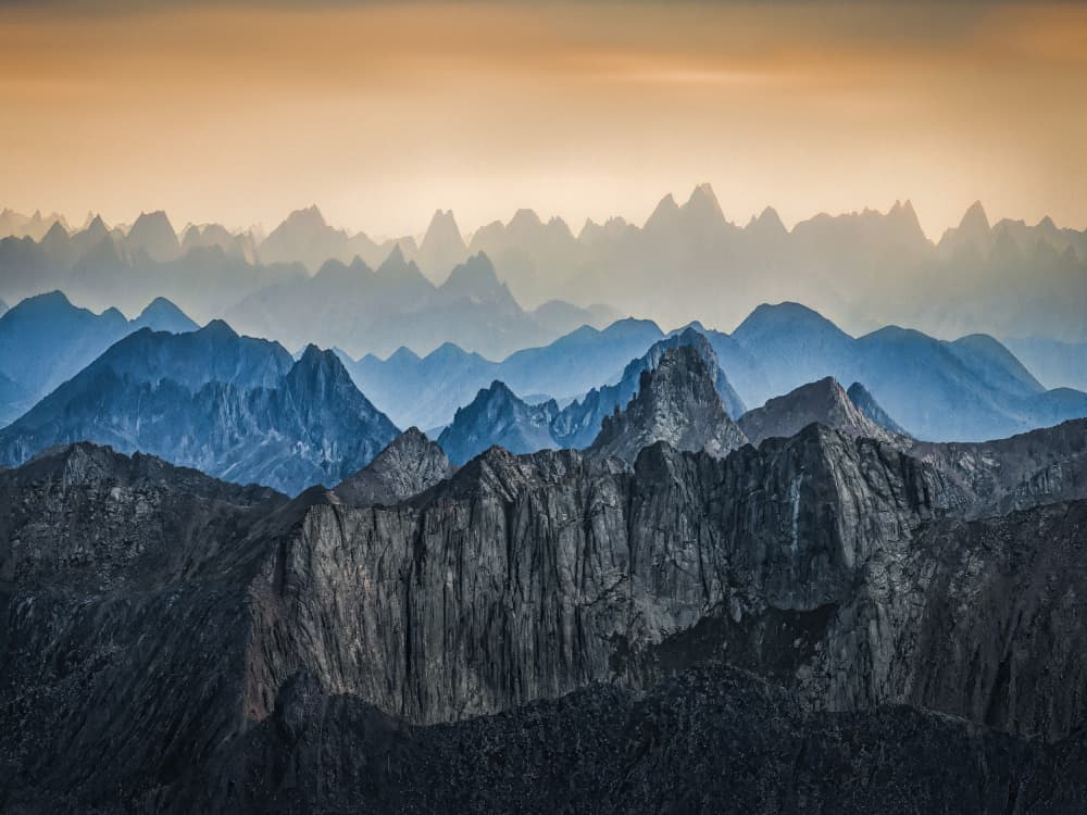 Majestic Layered Mountains by Irene Wu — canvas wall art
