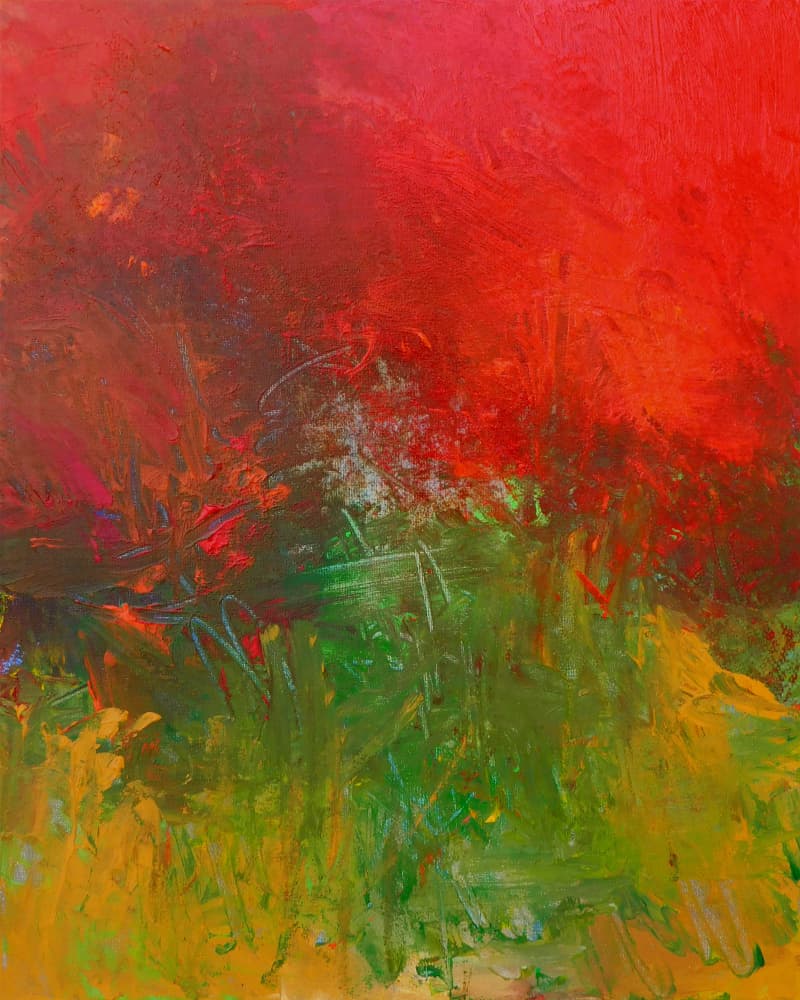 Vibrant Abstract Landscape by Ron Halfant — canvas wall art