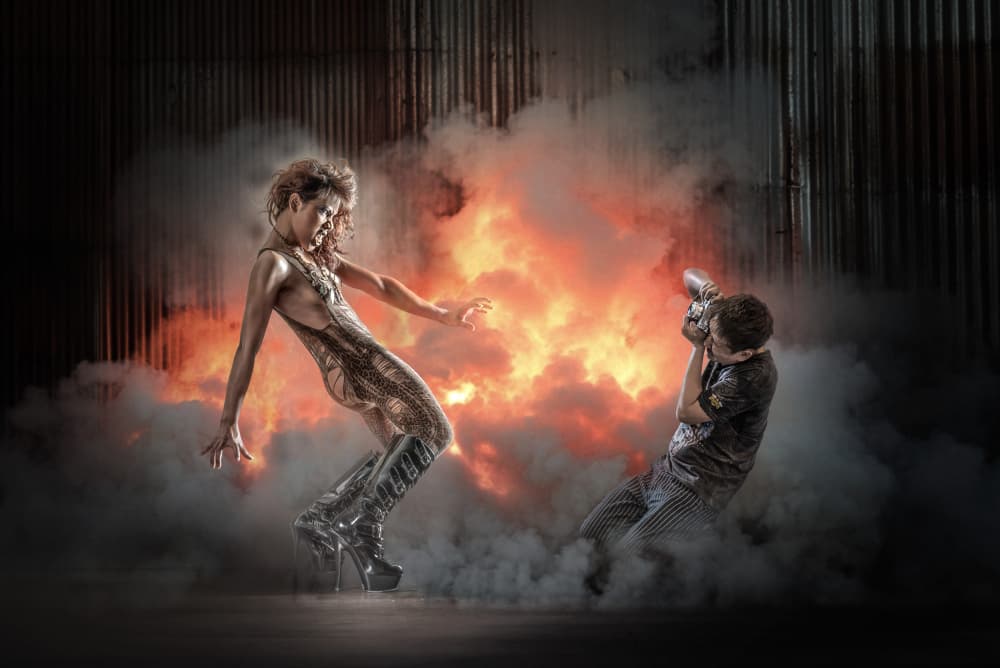 Dynamic Fire Performance by Marcel Egger — canvas wall art