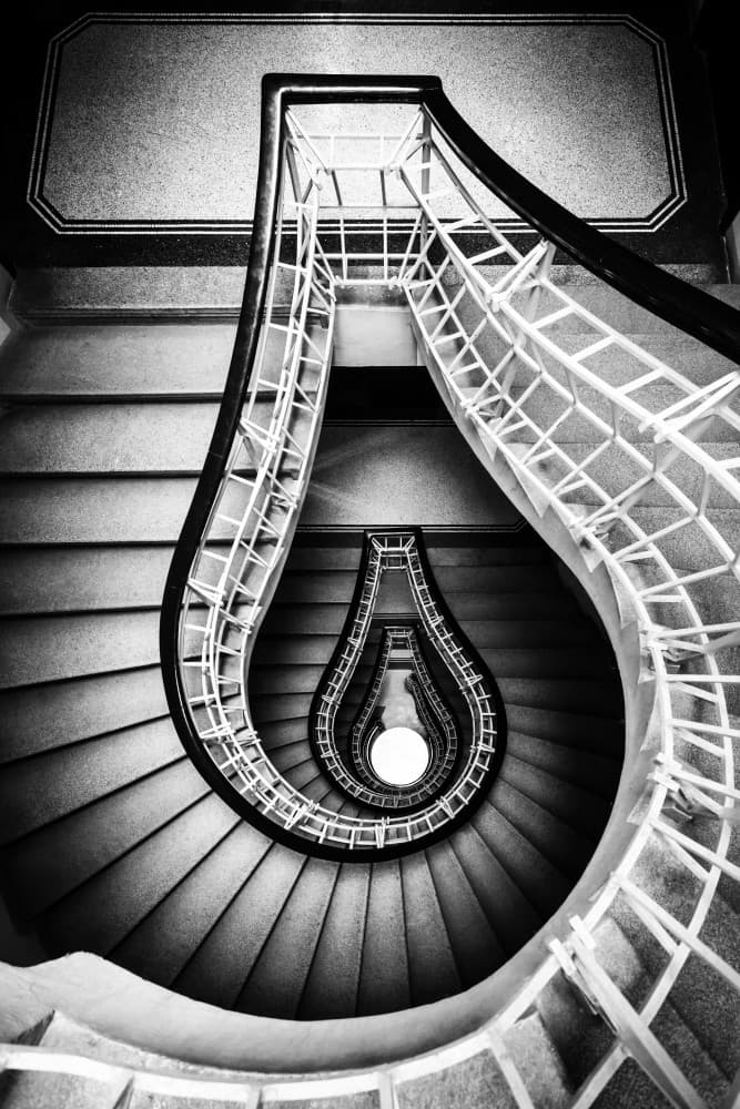 Elegant Spiral Staircase by Hervé Loire — canvas wall art