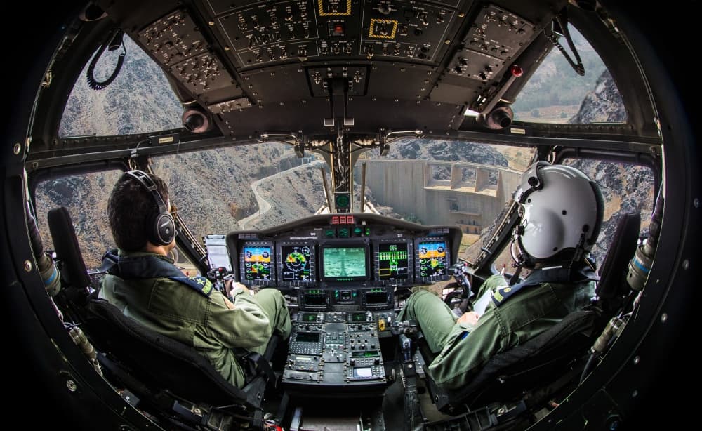 Helicopter Cockpit View by Fahad Abdualhameid — canvas wall art