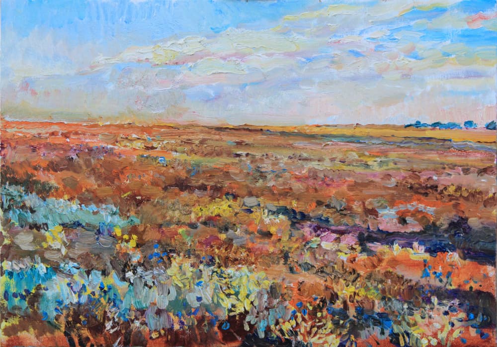 Colorful Field Horizon by Andrii Kutsachenko — canvas wall art