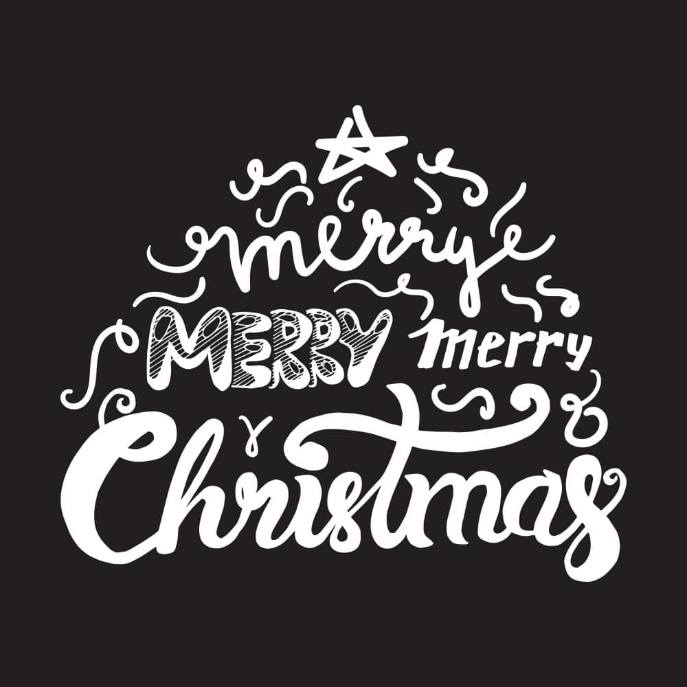 Merry Christmas Lettering by Marika Barsrsind — canvas wall art