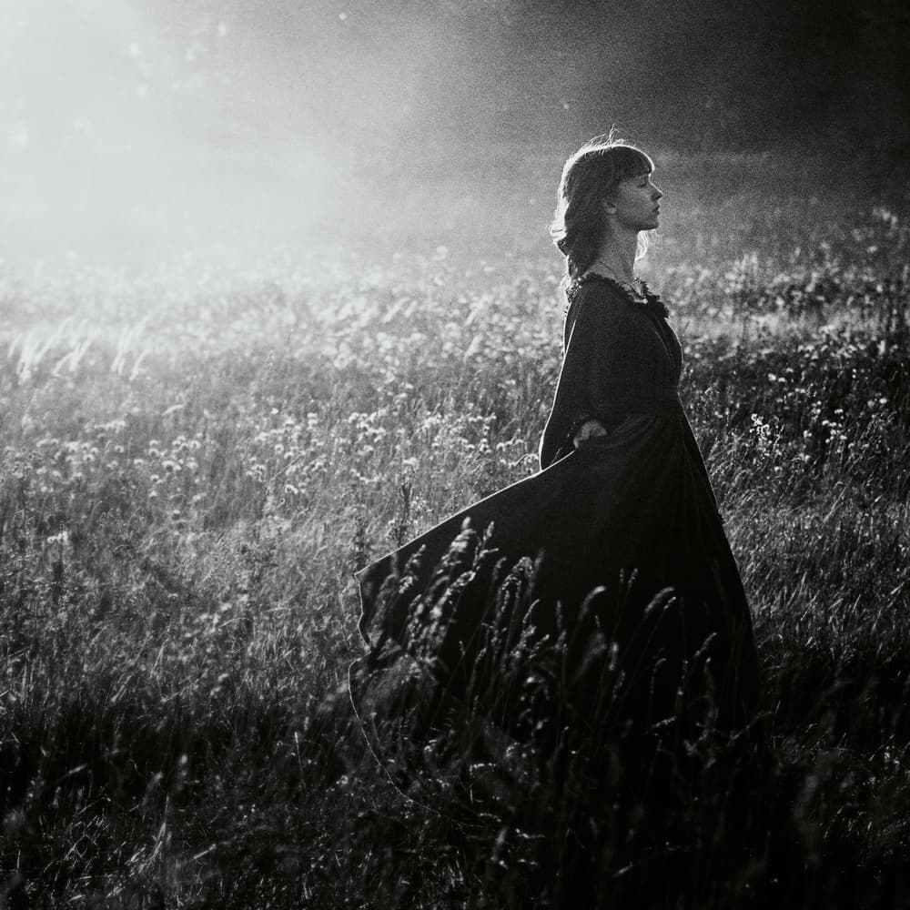 Dreamy Meadow Woman by Ksenia Sinyavina — canvas wall art