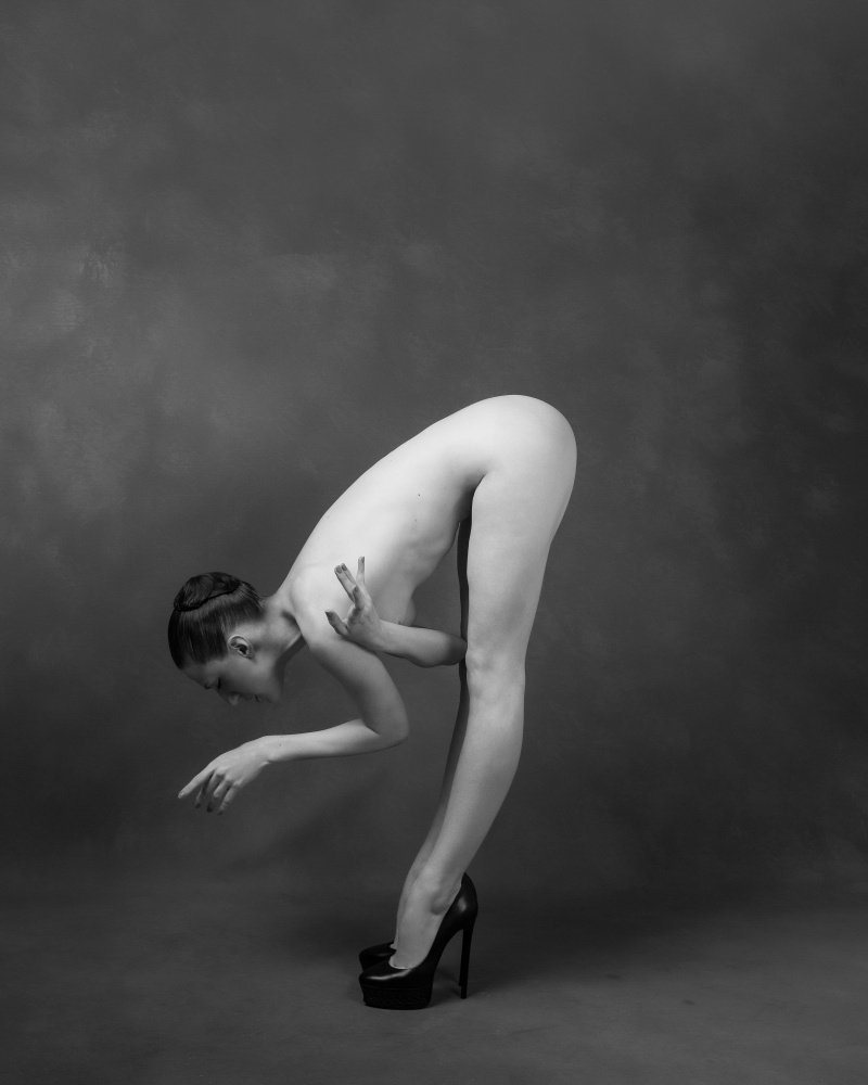 Bending Nude in Heels by Zanna — canvas wall art