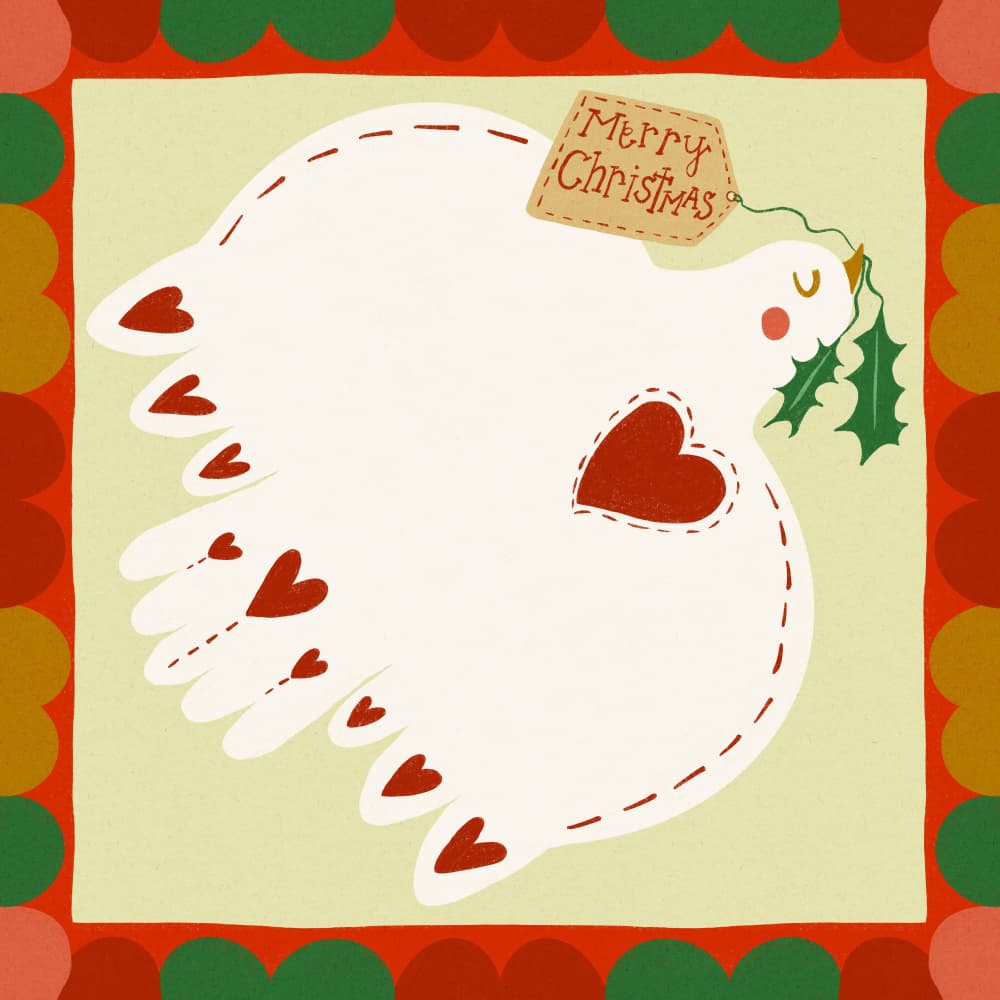 Merry Christmas Dove by Dirkie Nell — canvas wall art