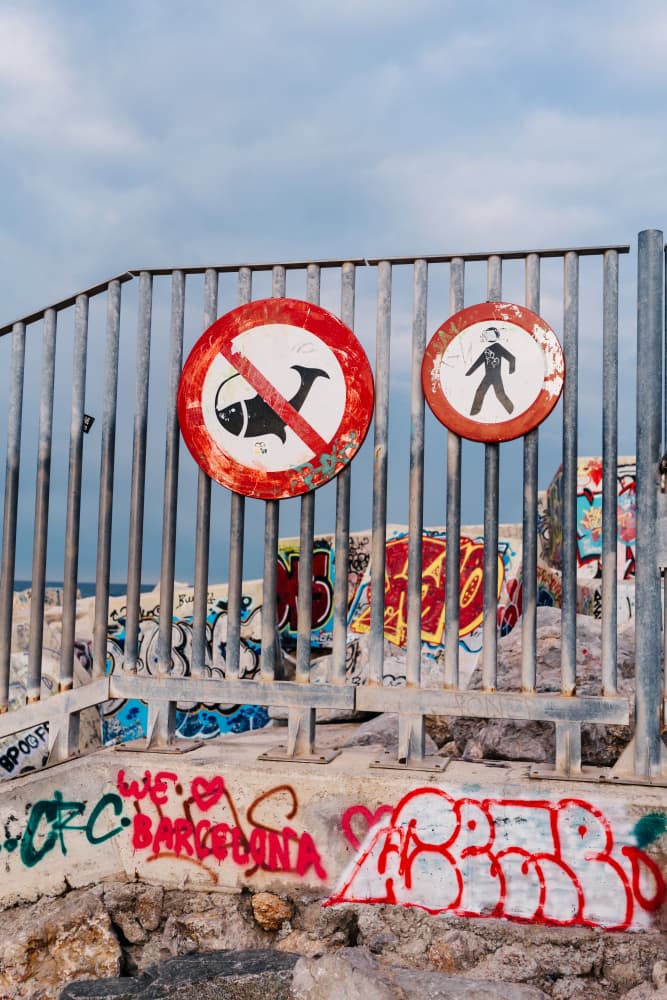 Urban Warning Signs by Bethany Young — canvas wall art