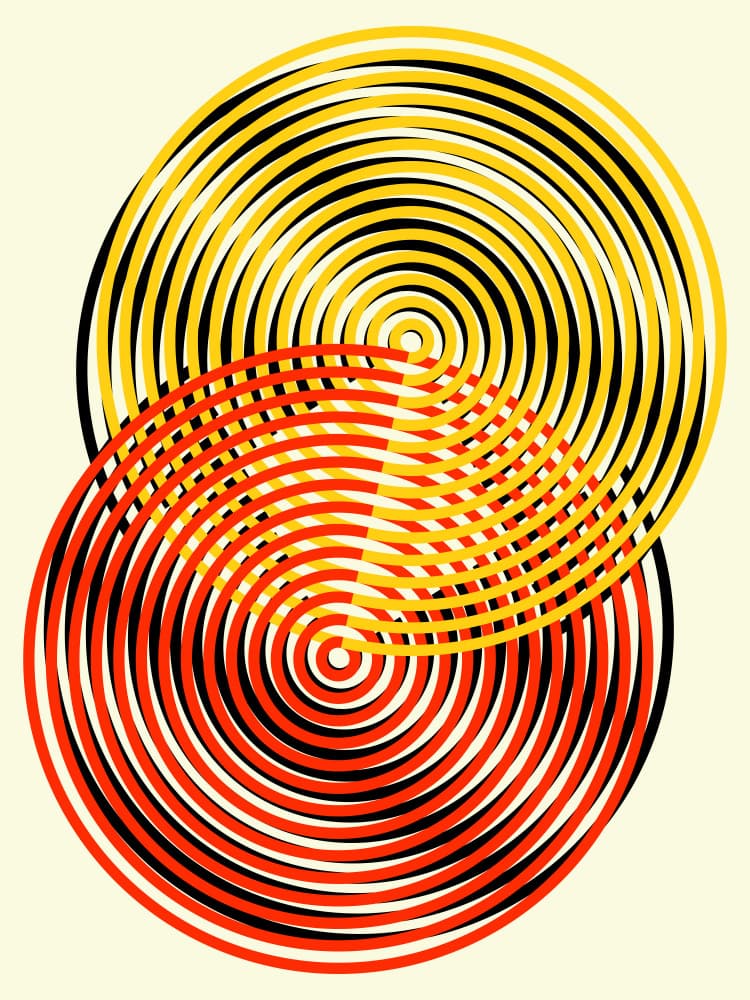 Swirling Optical Circles by Petr Strnad — canvas wall art