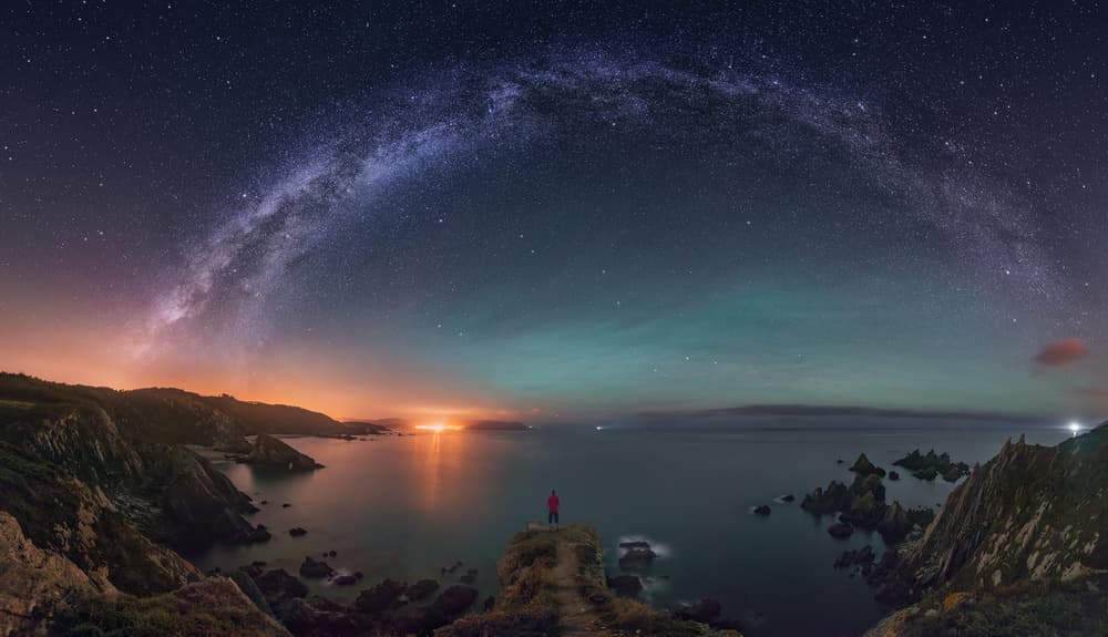 Starlit Coastal Night by Carlos F. Turienzo — canvas wall art