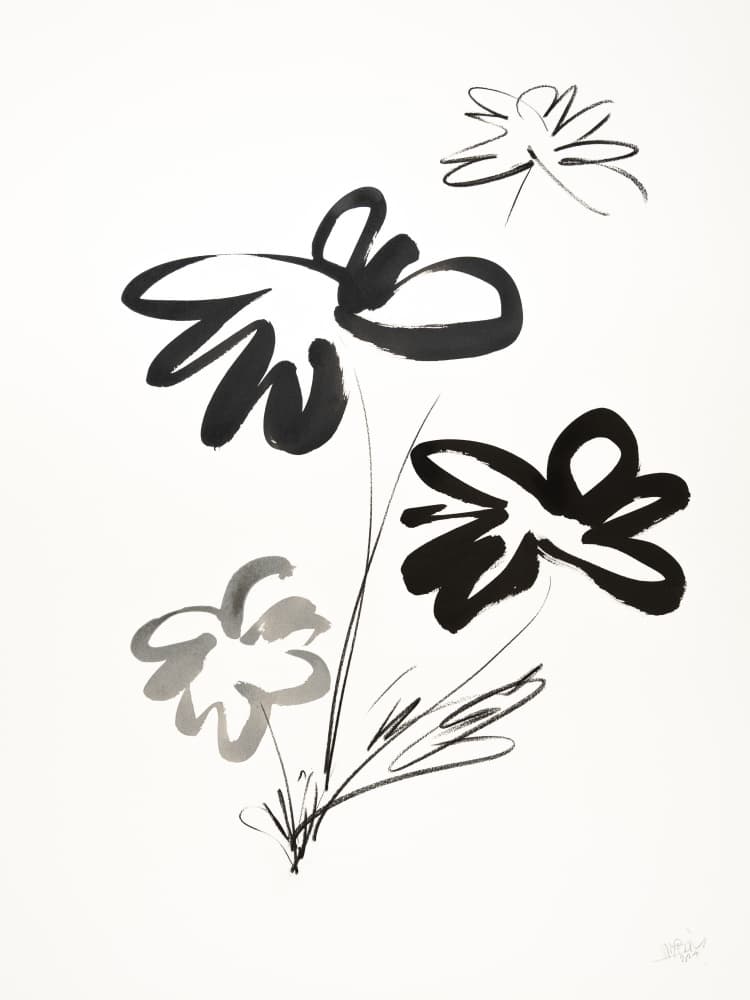Elegant Ink Blooms by Mette Rix — canvas wall art