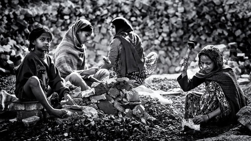 Women Breaking Bricks by Marcel Rebro — canvas wall art
