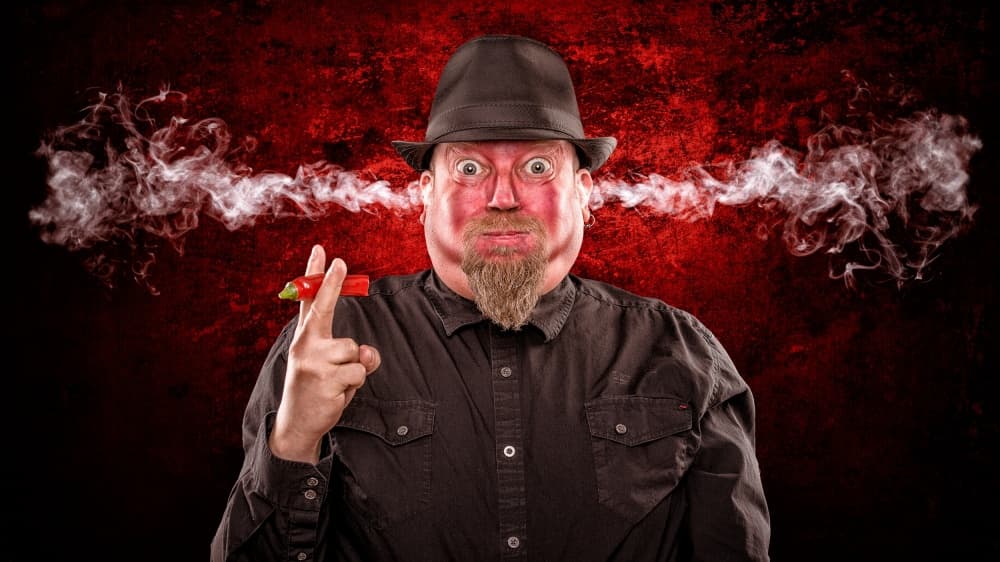 Spicy Chili Reaction Man by Petri Damstén — canvas wall art