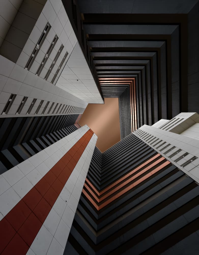 Geometric City Sky by Tomasz Buczkowski ( Tomush ) — canvas wall art