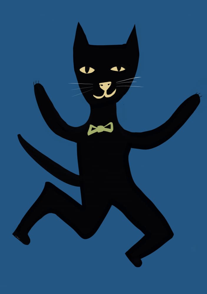Black cat by Sharyn Bursic — canvas wall art