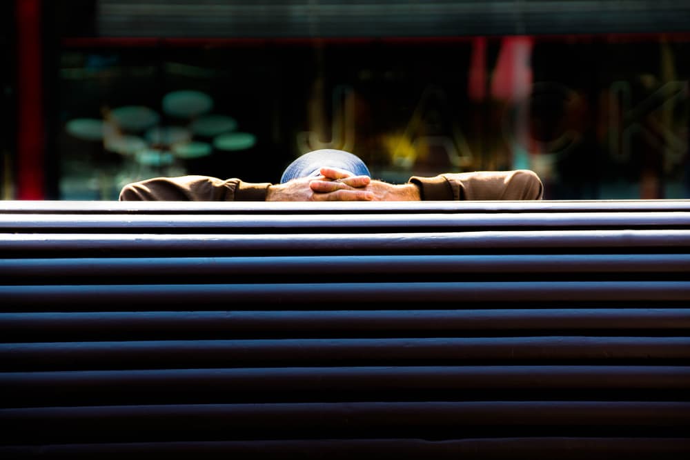 Hands Behind Blinds by Jef Flour — canvas wall art