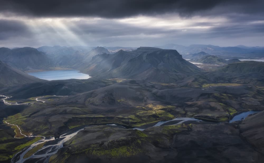 Wilderness Lake Sun Rays by Roberto Marchegiani — canvas wall art