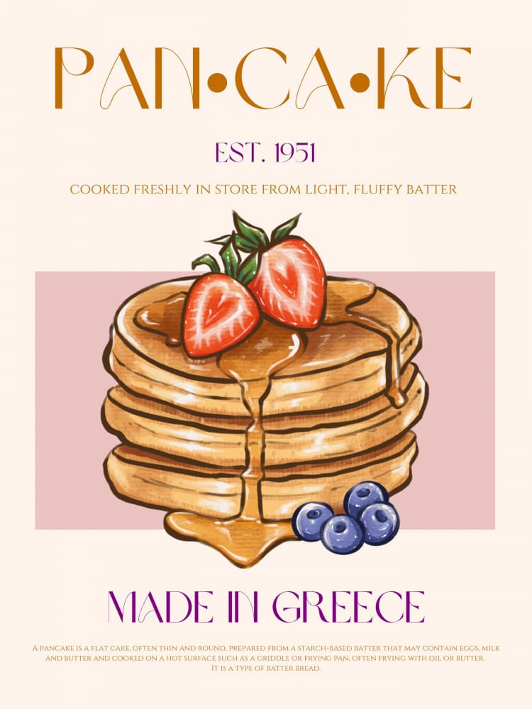 Sweet Berry Pancake Stack by Nazma Khokhar — canvas wall art