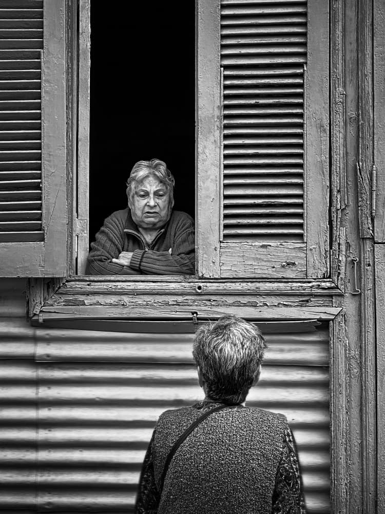 Old Woman Watching by Gu and Hongchao — canvas wall art