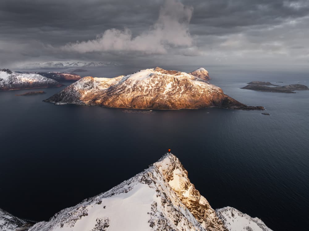 Snowy Peak Panorama by Herbert Rong — canvas wall art