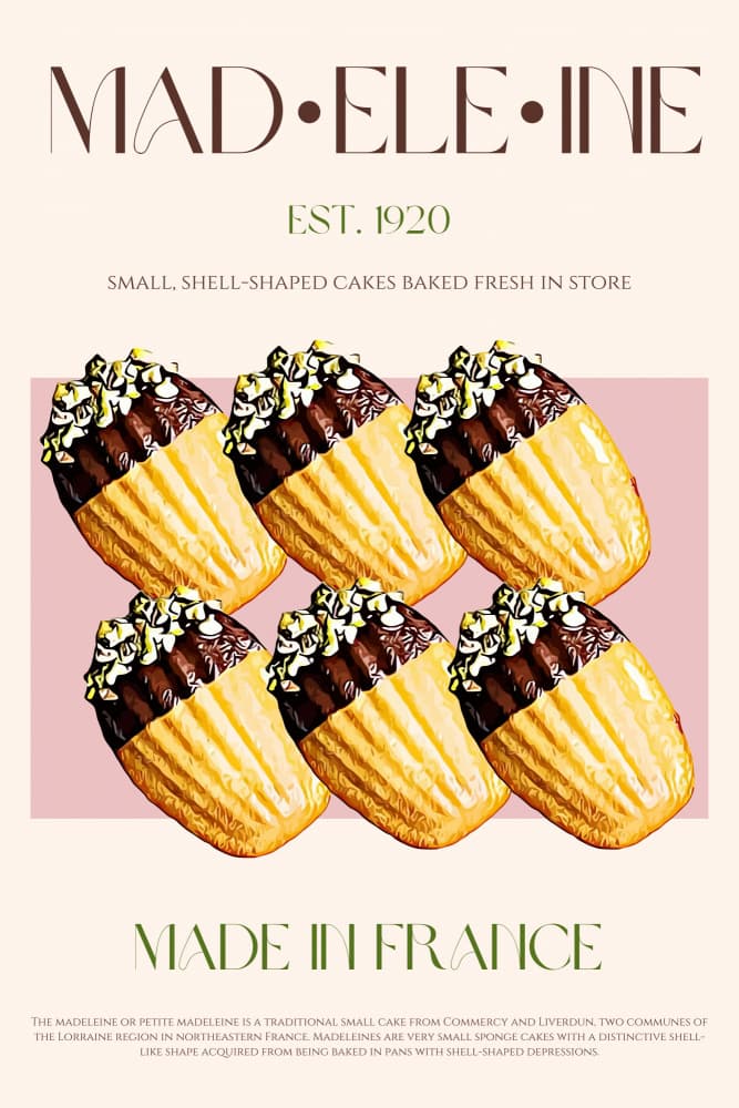 Golden Chocolate Madeleines by Nazma Khokhar — canvas wall art
