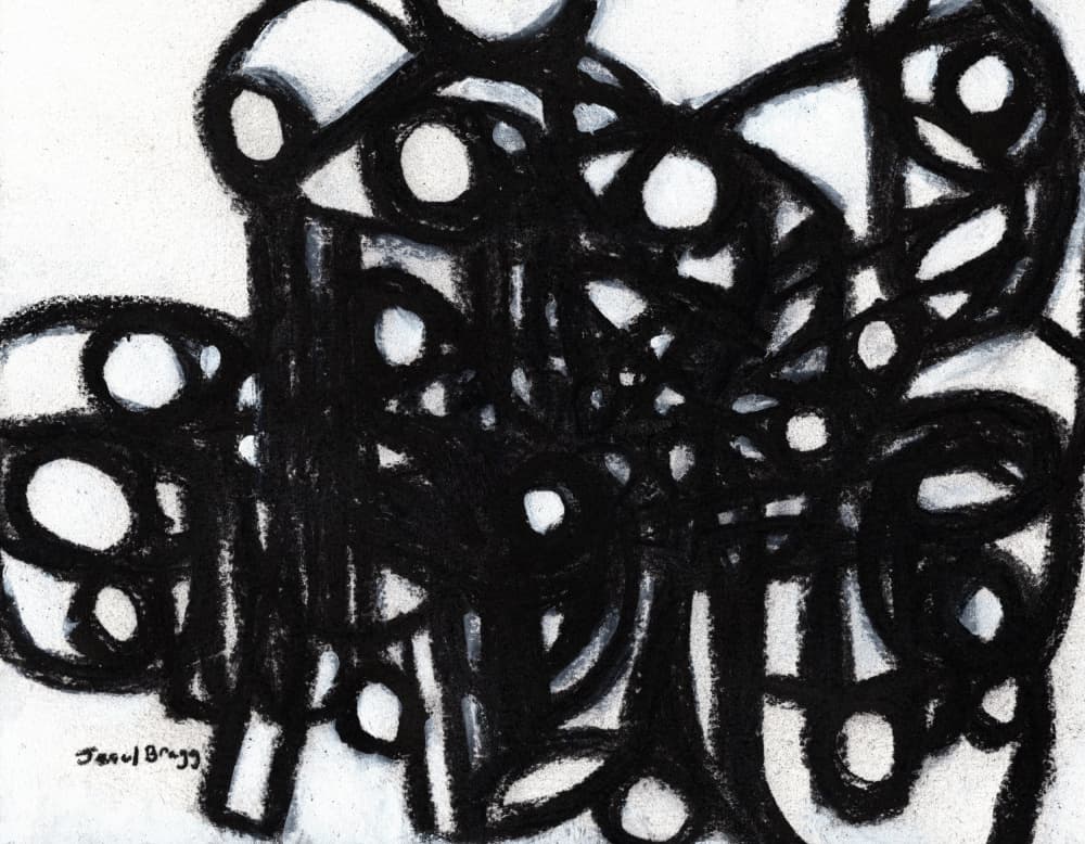 Abstract Black Scribbles by Janel Bragg — canvas wall art