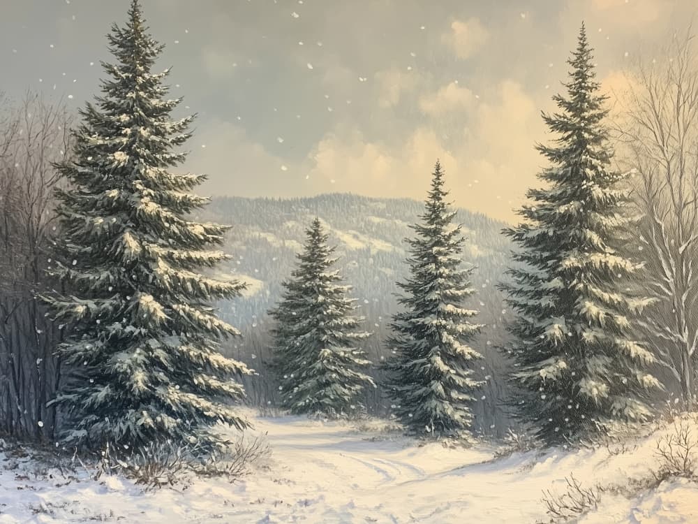 Snowy Forest Path by Jolly and Dash — canvas wall art