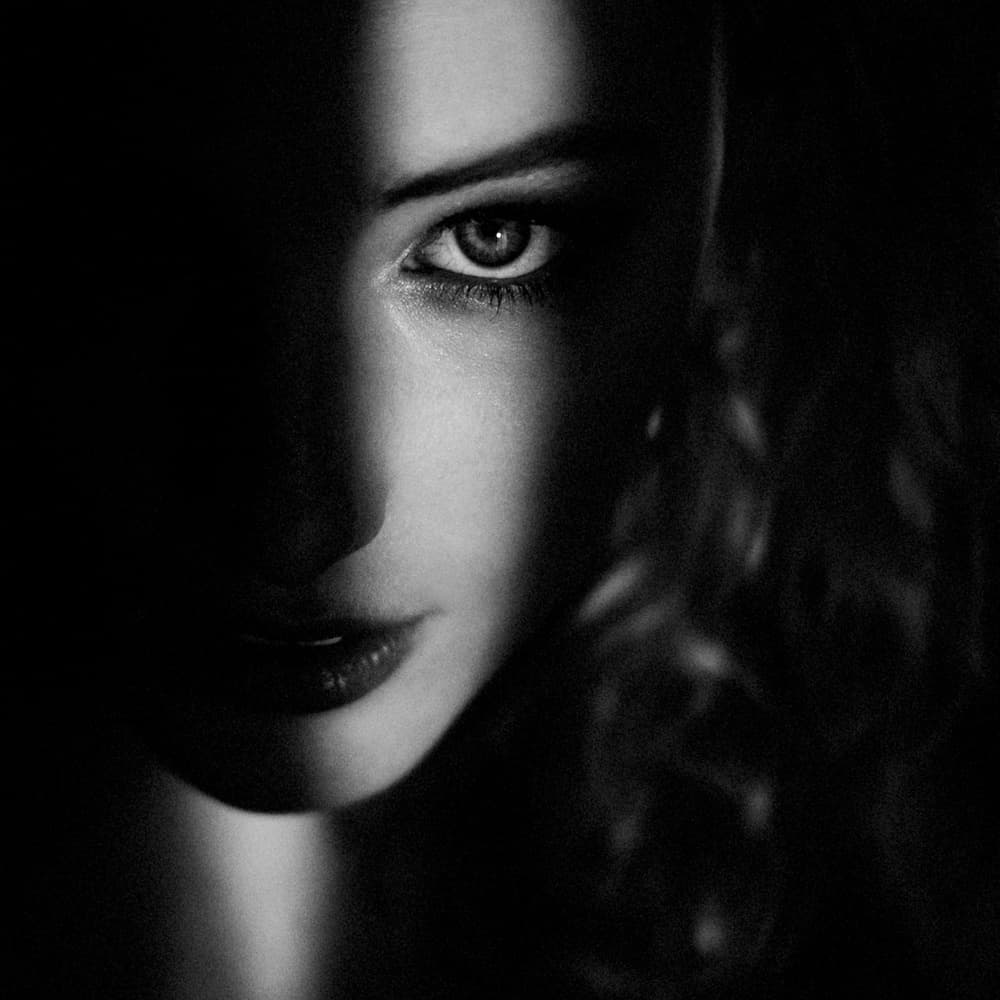 Intense Shadowed Gaze by Marco De Waal — canvas wall art