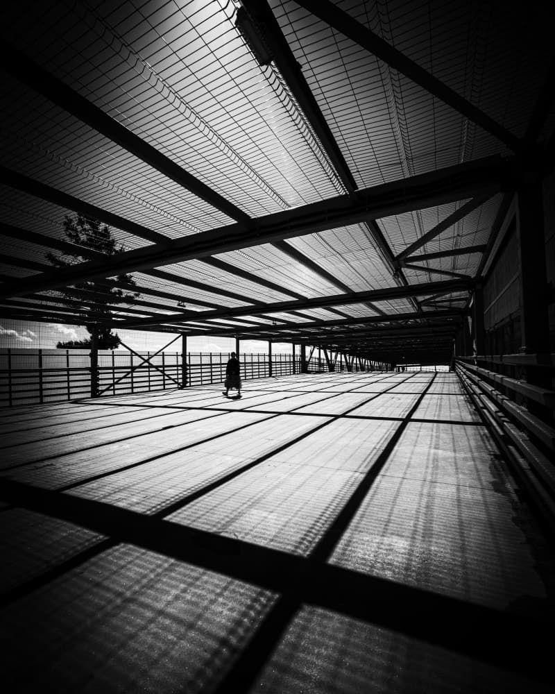 Walking Through Geometric Shadows by Igor Kopcev — canvas wall art