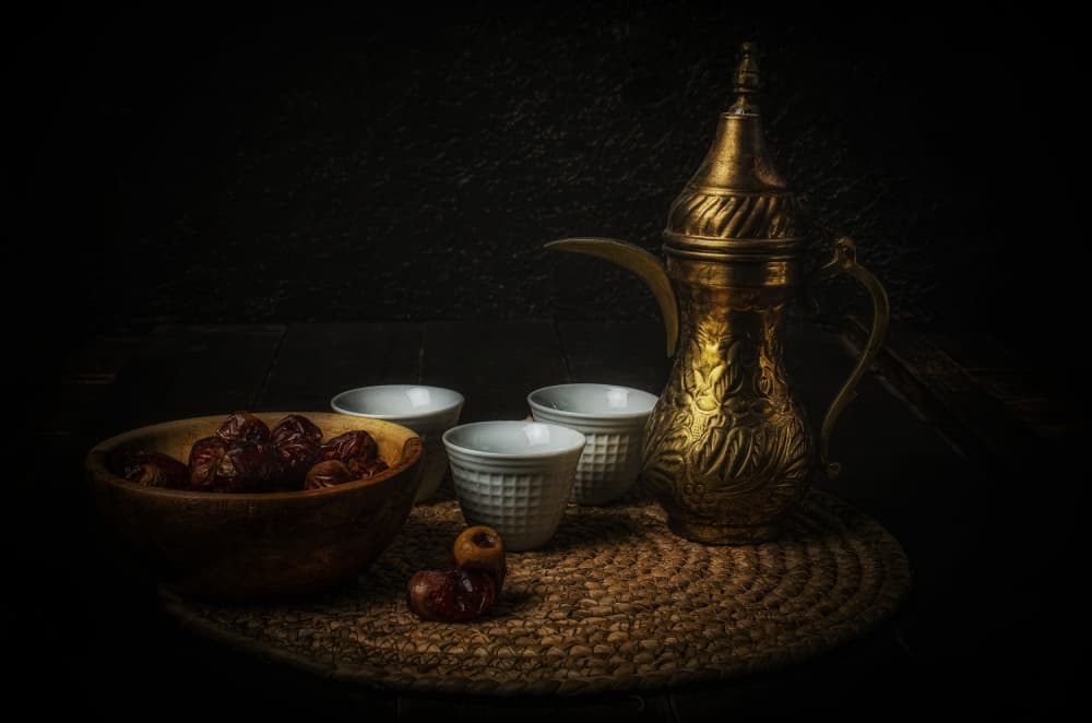 Arabic Coffee and Dates by Yasmin Elsharma — canvas wall art