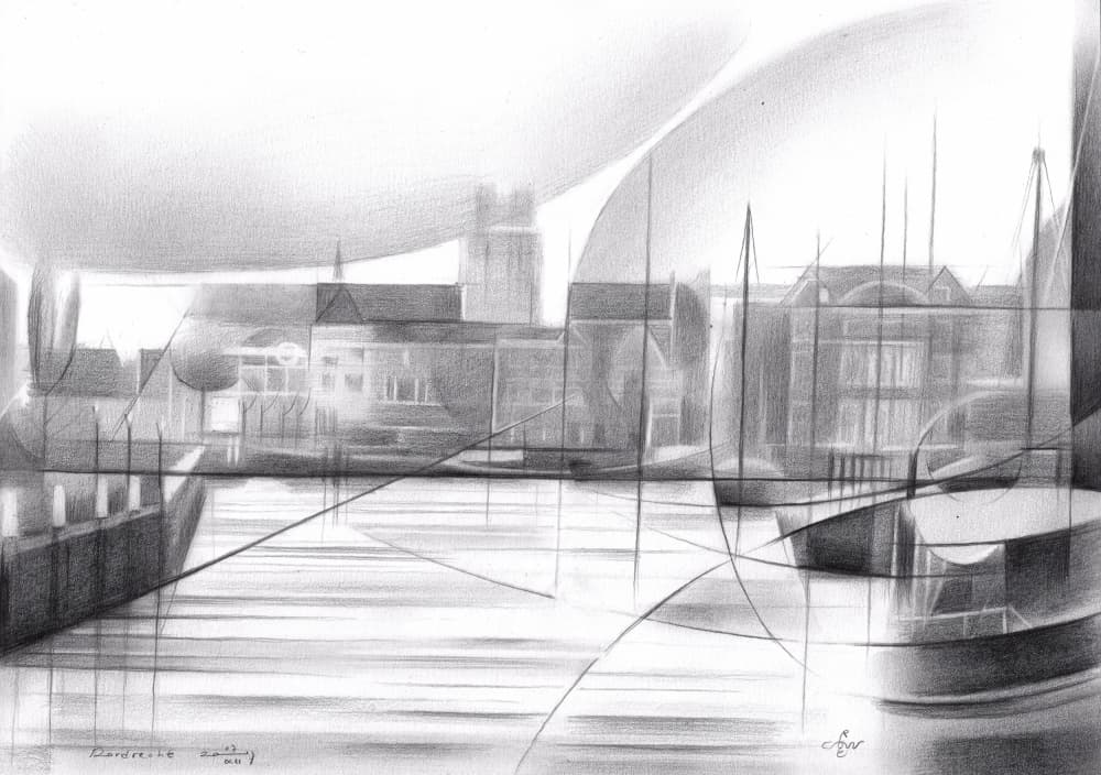 Abstract Harbor Scene by Corné Akkers — canvas wall art