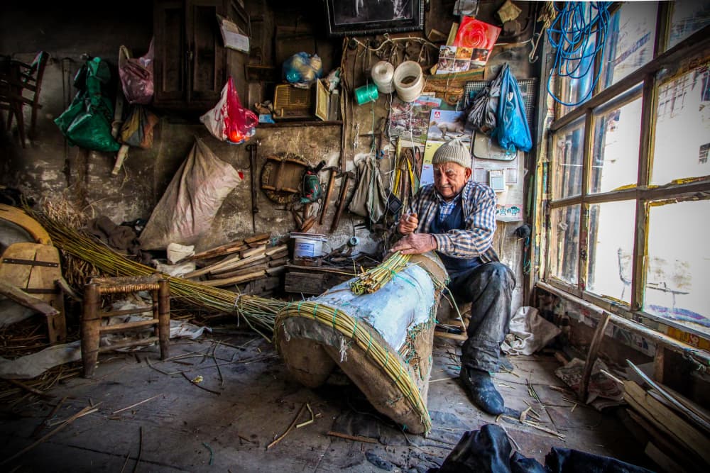 Traditional Basket Weaver by Zühdü Bilgin — canvas wall art