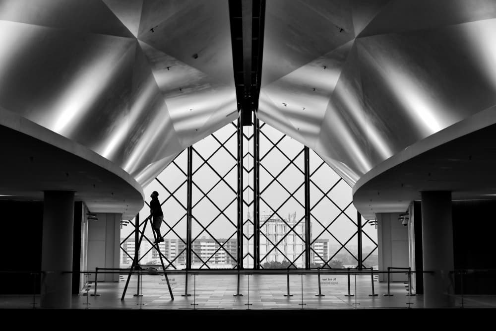 Architectural Window Silhouette by Kieron Long — canvas wall art
