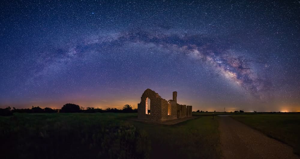 Milky Way Ancient Ruins by Michael Zheng — canvas wall art