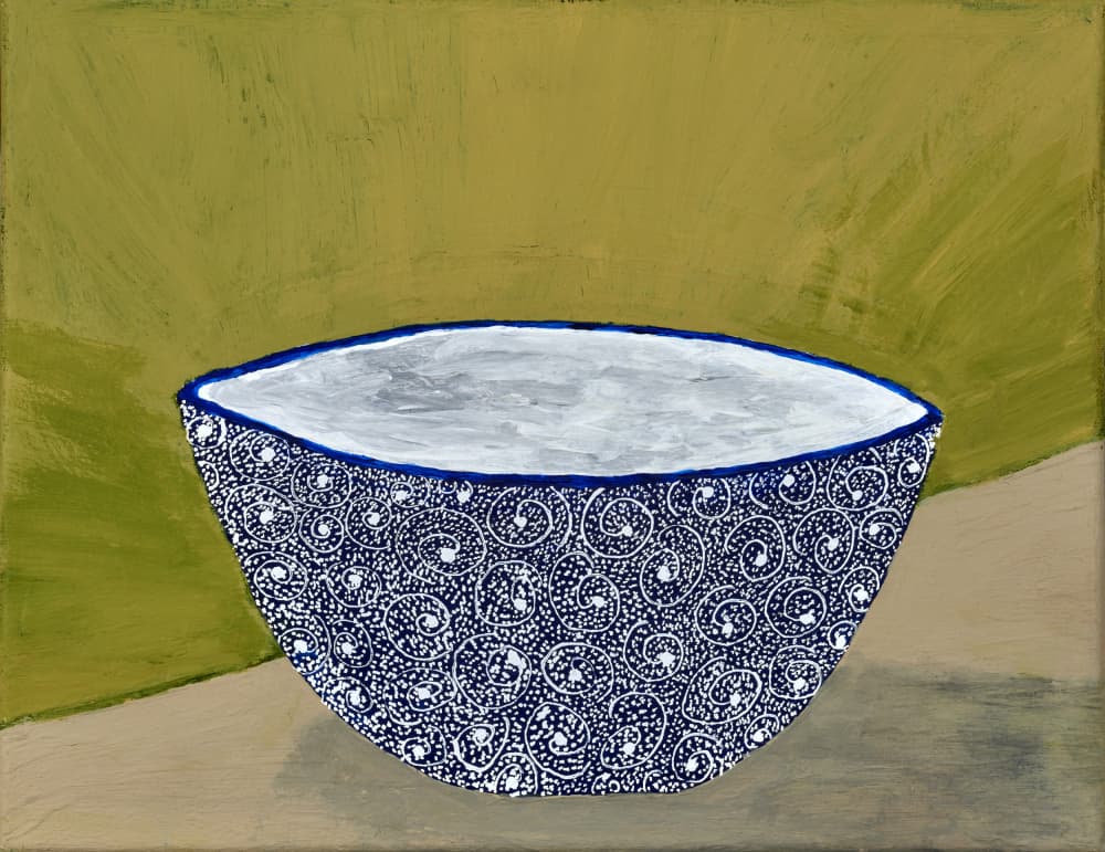 Elegant Blue Bowl Still Life by Dale Hefer — canvas wall art