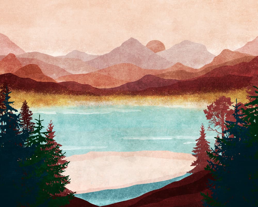 Mountain Dawn Serenity by Emel Tunaboylu — canvas wall art