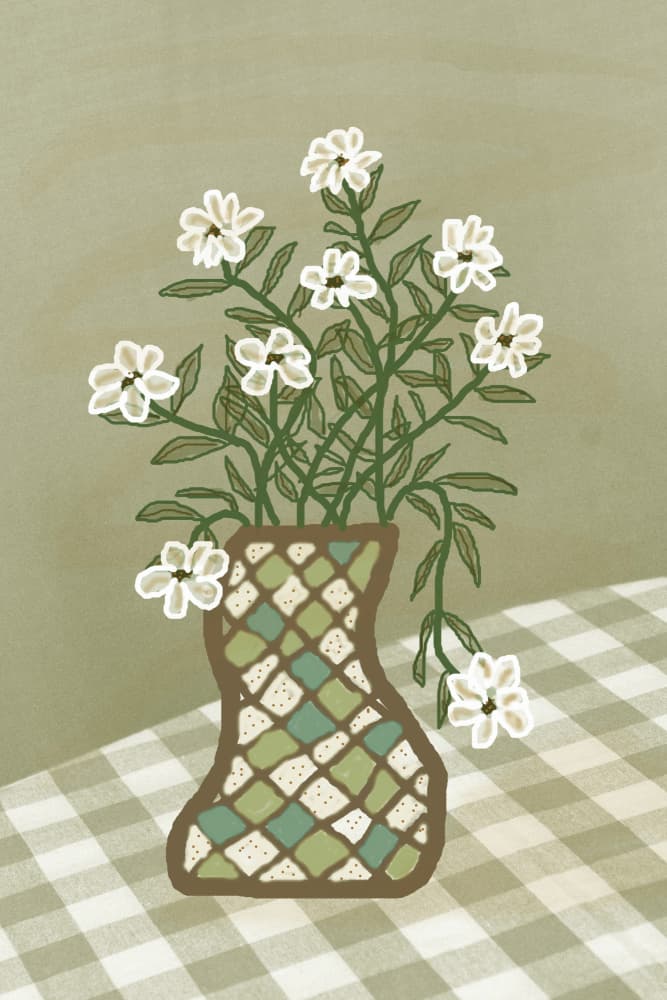 Cottage Floral Vase by Christina Sillen — canvas wall art