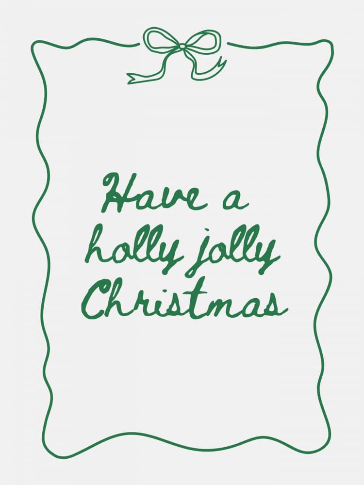 Holly Jolly Christmas Greeting by Jolly and Dash — canvas wall art