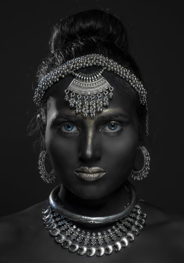 Mysterious Gaze Silver Jewelry by Prithul Das — canvas wall art