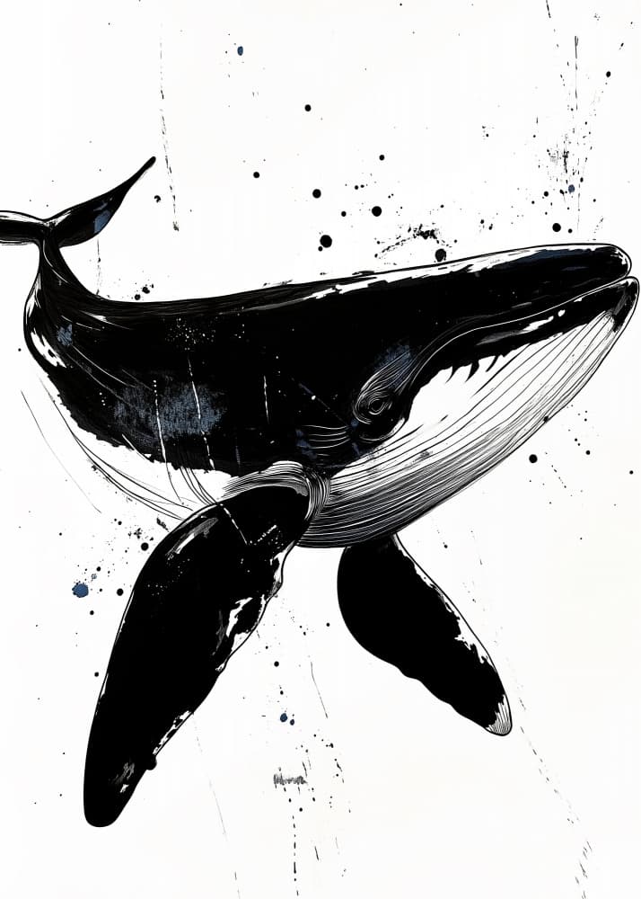 Majestic Humpback Ink by Justyna Jaszke — canvas wall art