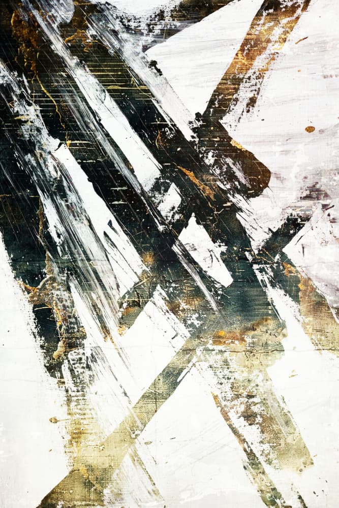 Textured Gold Strokes by Rafal Kulik — canvas wall art
