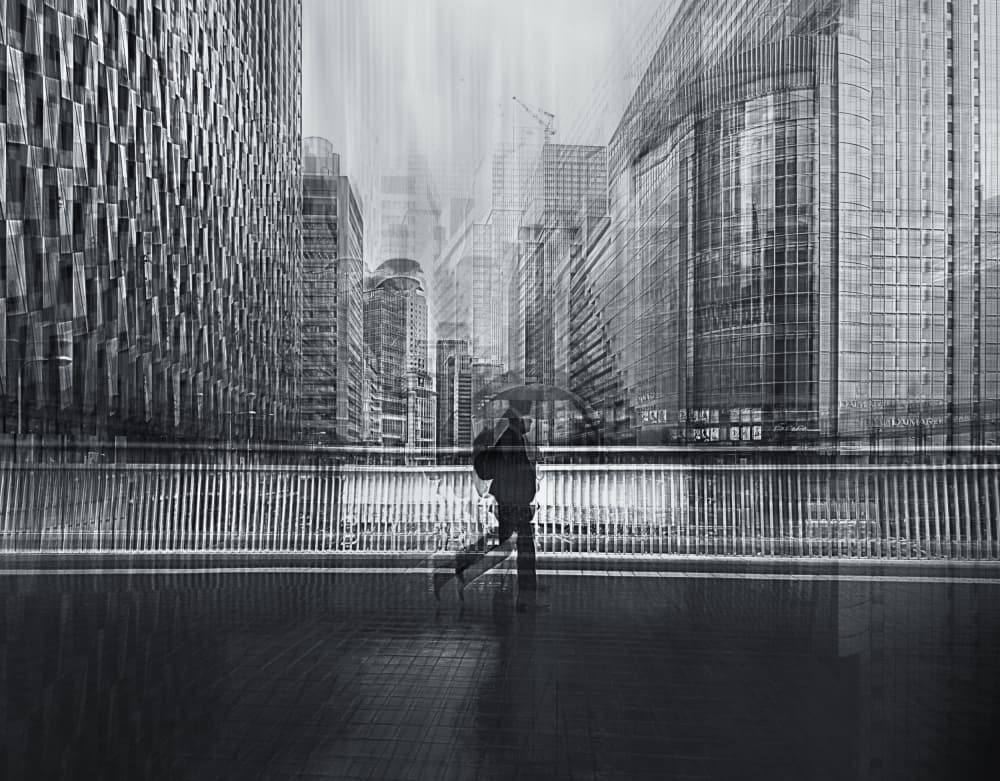 Rainy City Street by Yasuhiro Takachi — canvas wall art