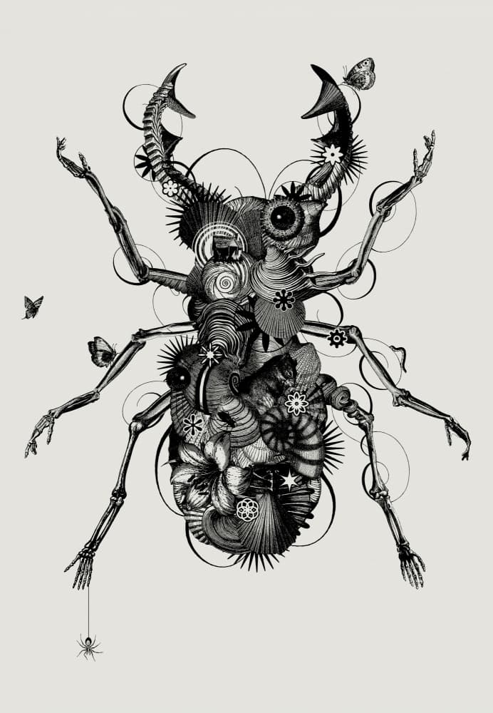 Steampunk Beetle Creature by Jaco Putker — canvas wall art