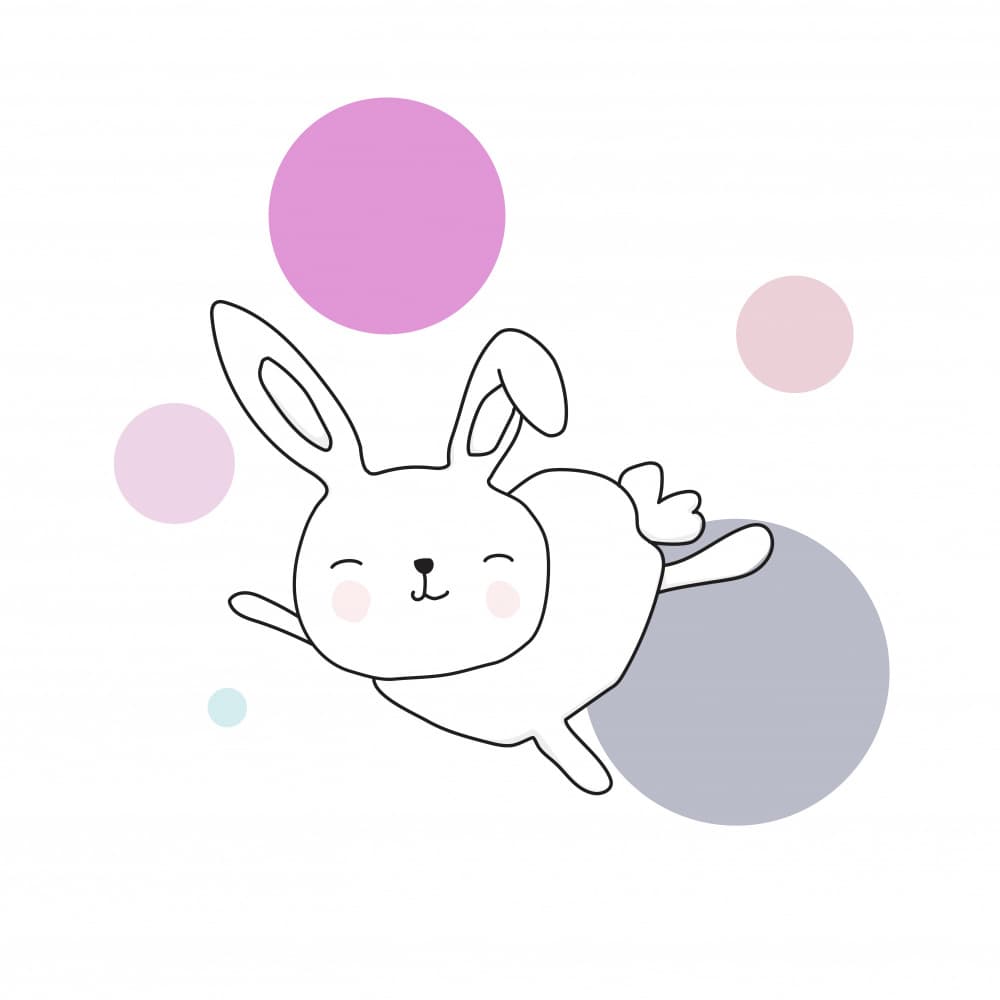 Happy Jumping Bunny by Christina Heitmann — canvas wall art